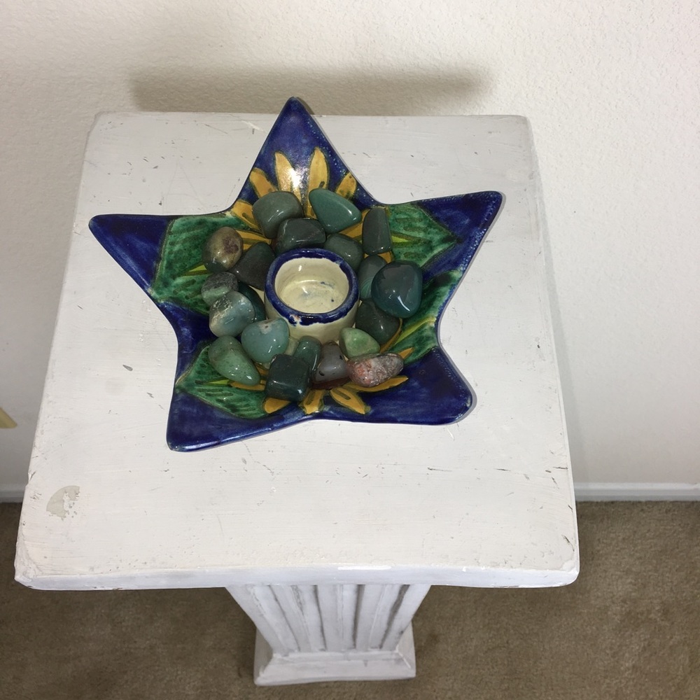 Star Shaped Candle Holder with Marble